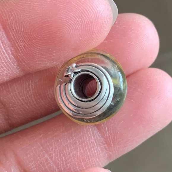 NWOT Shooting Star Grooved Murano Glass Charm Sterling Silver 925 - Picture 8 of 12